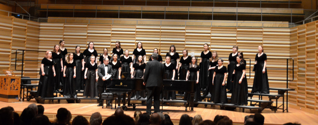 Women’s Choir performs at the Choral Festival in Rosch Recital Hall.Photo by Kait Covell