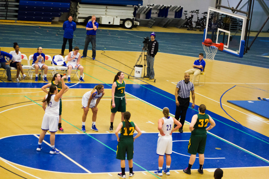 Kathryn Halloran makes a free throw against Brockport.Photo by Corey Maher