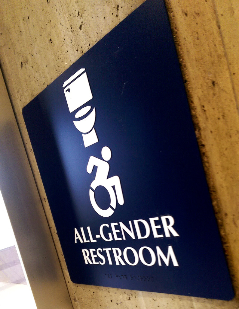 An “All-Gender Restroom” sign in RockefellerPhoto by Corey Maher