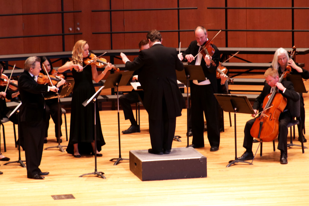 The Western New York Chamber Orchestra performs Glen Cortese’s Concerto for String Quartet and String Orchestra I. Moderately featuring guest soloists Michael and Rachael Ludwig, Bryan Eckenrode, and Brian Walnicki.Photo by Kyle Vertin
