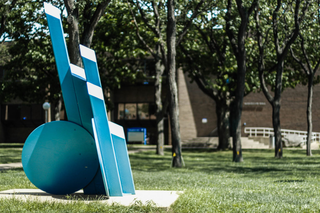 “Cutter” sits amongst the trees in the Science Quad. (Ryan Daughenbaugh/Photographer)