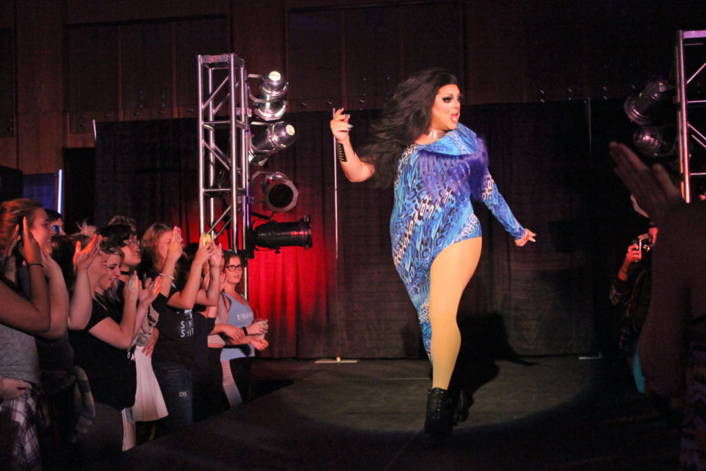 The host for the night, Countess Mascara, performs to Adele’s Rolling in the Deep. Bethany Clancy / Photographer